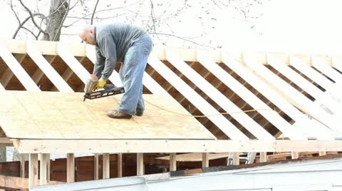 Construction roof Stock Footage 10838154