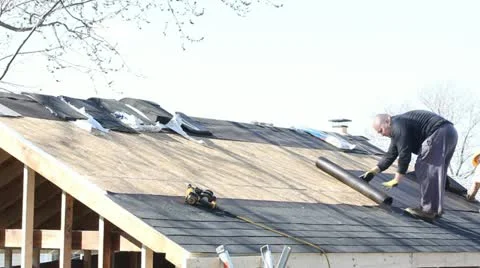 Construction roof Stock Footage 10855051