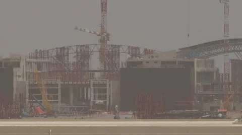 Construction Of The Roof Of The Terminals Stock Footage 62201635