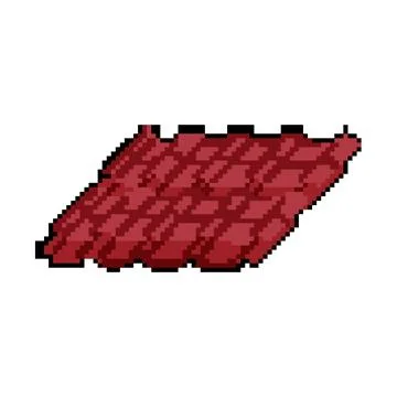 Construction roof tile pixel art vector illustration Stock Illustration