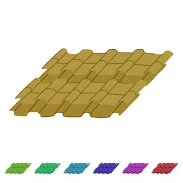 Construction roof tile vector cartoon graphic Stock Illustration
