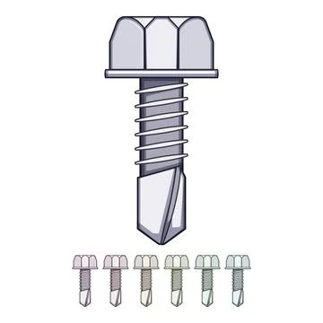 Construction roofing screw cartoon vector graphic Stock Illustration