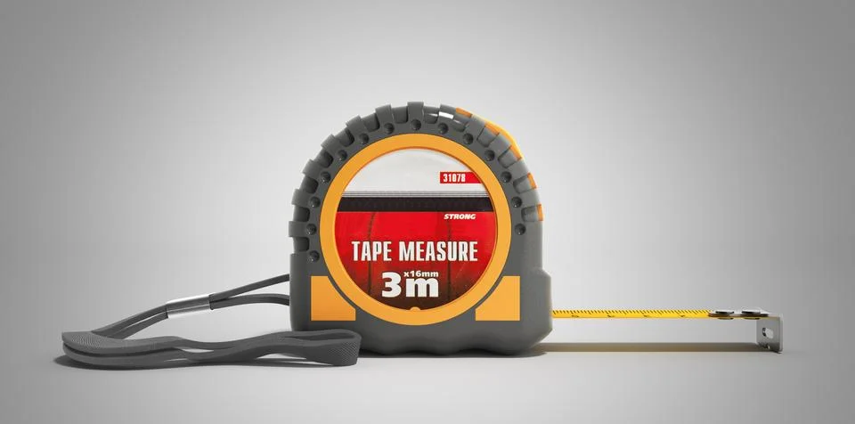 Construction roulette 3d render on a grey background Stock Illustration