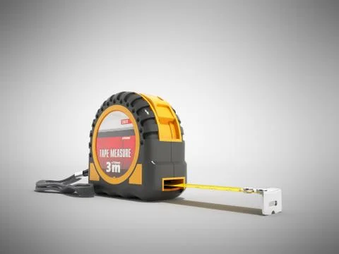 Construction roulette 3d render on grey background Stock Illustration