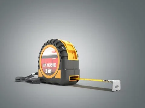 Construction roulette 3d render on a grey background Stock Illustration