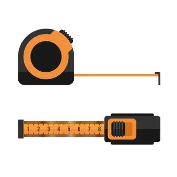 Construction Roulette Set. Flat Style on White Background. Vector Stock Illustration