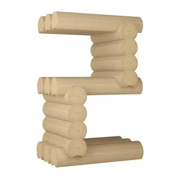 Construction of rounded timber in the figure of number 2 Stock Illustration