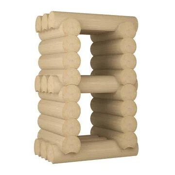 Construction of rounded timber in the figure of number 8 Stock Illustration