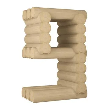 Construction of rounded timber in the figure of number 9 Stock Illustration