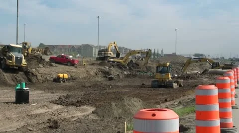 Construction routière Stock Footage 22008717