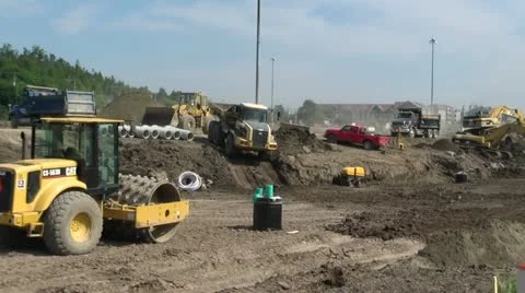 Construction routière Stock Footage 22008827