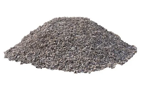 Construction rubble, building materials in a pile on a white background Stock Photos