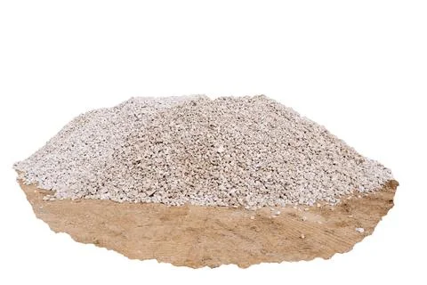 Construction rubble, building materials in a pile on a white background Foto stock