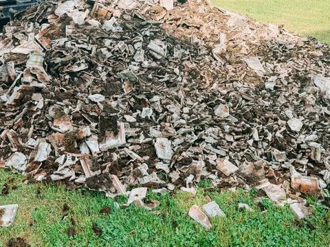 Construction Rubble Heap and Demolition Waste Close Up Fotos de archivo