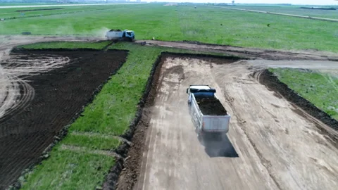 Construction of the runway 13 Stock Footage 106364665