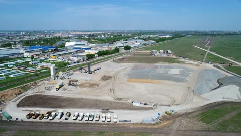 Construction of the runway 5 Stock Footage 106365153