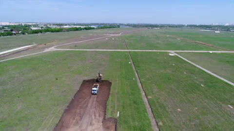 Construction of the runway 6 Stock Footage 106365300