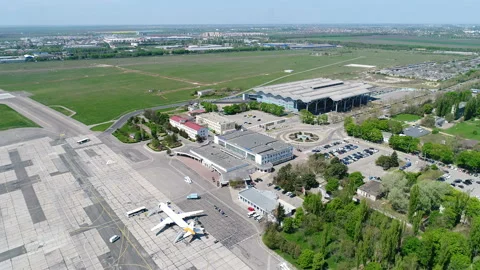 Construction of the runway 7 Stock Footage 106365493