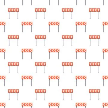 Construction safety barriers creating continuous pattern background Illustrazione stock