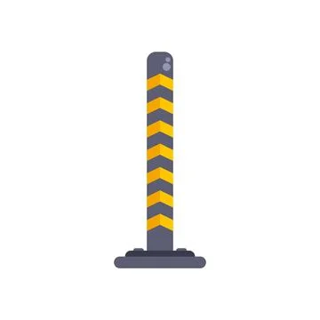 Construction safety bollard warning road barrier icon Stock Illustration