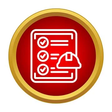 Construction safety checklist with hard hat icon Stock Illustration