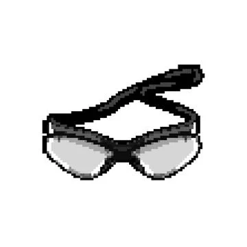 Construction safety glasses pixel art vector illustration Illustrazione stock