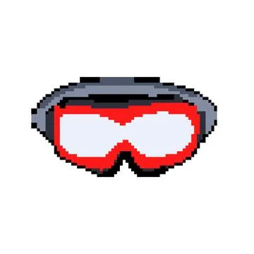 Construction safety goggles pixel art vector illustration Stock Illustration