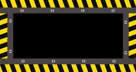 Construction safety line animation with black background copy space Stock Footage 337047782