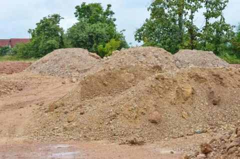 Construction sand pile Stock Photos