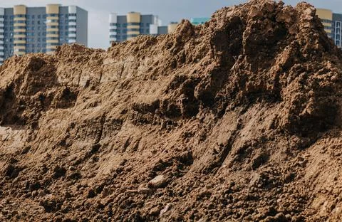 Construction sand pile Stock Photos