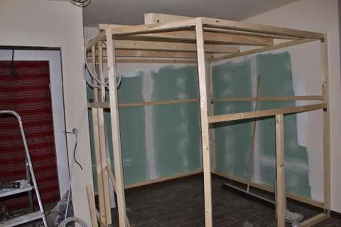 Construction of saunas Foto stock