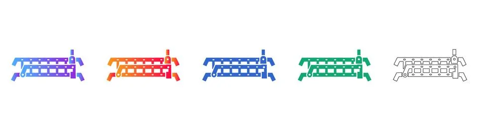 Construction Scaffolding System Icons Stock Illustration