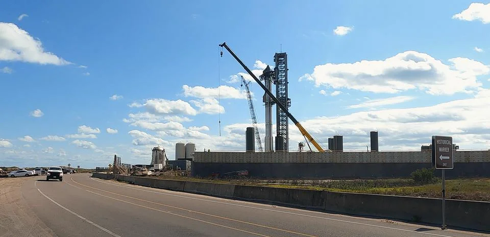 Construction scene at Starbase Stock Photos