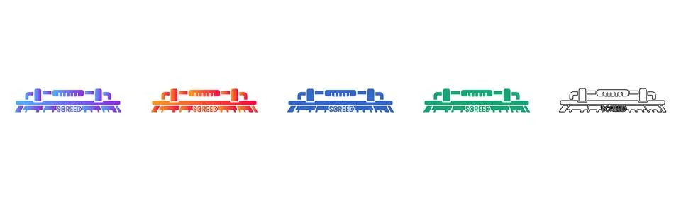 Construction Scraper and Leveling Tool Icons Stock Illustration