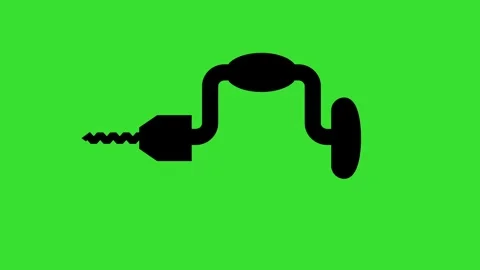 Construction Screw Hole Drill on green screen animation (Chroma key) Stock Footage 316652875