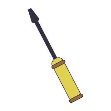 Construction screwdriver symbol blue lines Stock Illustration