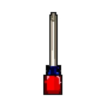 Construction screwdriver tool game pixel art vector illustration Ilustração Stock