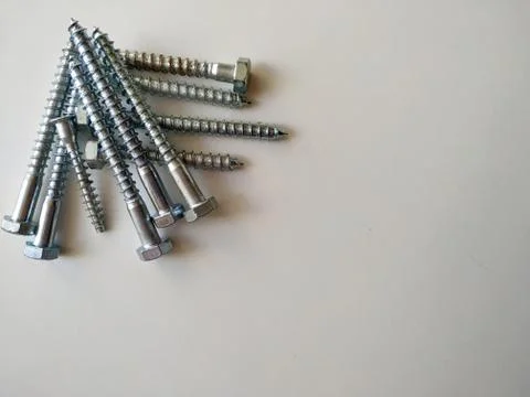 Construction screws isolated on white background Stock Photos