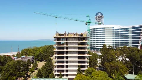 Construction In A Seaside Town Stock Footage 168948598