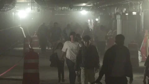 Construction section of Mexico City Metro evokes Silent Hill ahead of World Cup, Stock Footage 332511194