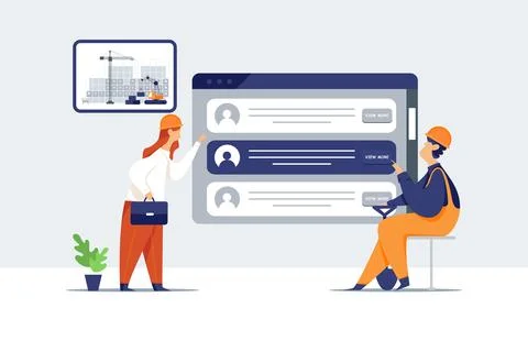 Construction service Illustration concept. Flat illustration isolated on whit Stock Illustration
