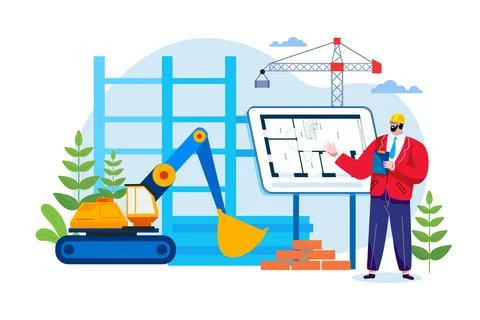 Construction service Illustration concept. Flat illustration isolated on whit Stock Illustration