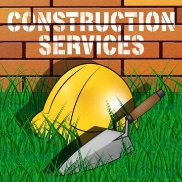 Construction Services Represents Building Work 3d Illustration Ilustración de archivo