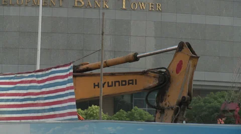 Construction Shanghai Development Bank Stock Footage 37694222