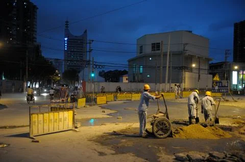 Construction in Shanghai Foto stock