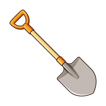 Construction shovel icon in flat style. Spade vector illustration on isolat.. Stock Illustration