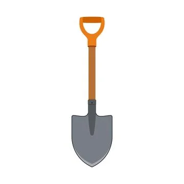 Construction shovel icon in flat style. Spade vector illustration on isolat.. Stock Illustration