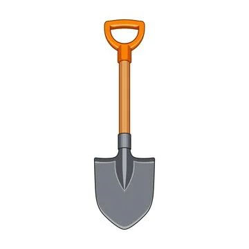 Construction shovel icon in flat style. Spade vector illustration on isolat.. Stock Illustration