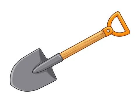 Construction shovel icon in flat style. Spade vector illustration on isolat.. Illustrazione stock