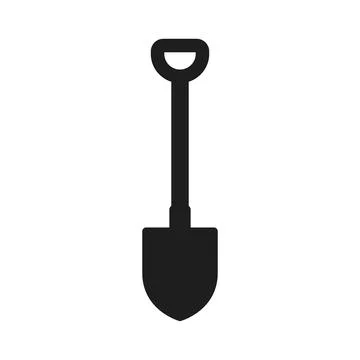 Construction shovel icon in flat style. Spade vector illustration on isolat.. Illustrazione stock